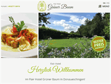 Tablet Screenshot of flairhotel-gruenerbaum.de